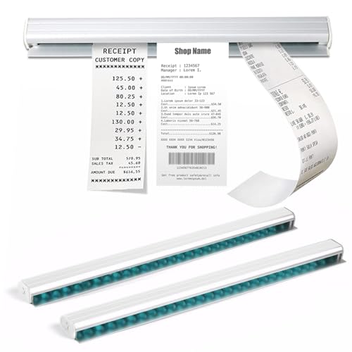 Prmape 2 Stück Bonhalter Gastronomie, Bonleiste 30 Cm, Bonschiene Bonleiste Gastronomie Bonhalter Notizleiste, Selbstklebend Aluminium Bestellhalter für Küche Hotel Bar Büro Bestellungen Ticket