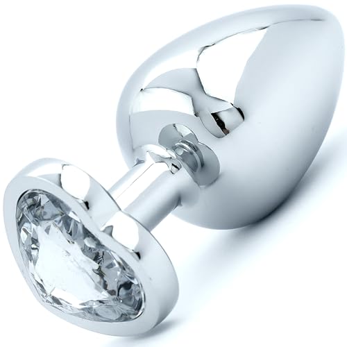 Anal plug diamond Herz 9,4cm ⌀4,5cm Buttplug Sexspielzeug für frauen solo Analspielzeuge medium Edelstahl Plug für den mann Analplug metall prostata stimulation männer Analtoys FOPS A68-1
