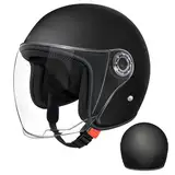 Roller Helm JetHelm Mopedhelm Herren Und Damen Jethelm Mit Visier,Motorradhelm, Mopedhelm Motorradhelm, Scooter Helm Sonnenschutzhelme Atmungsaktiv Für Erwachsene
