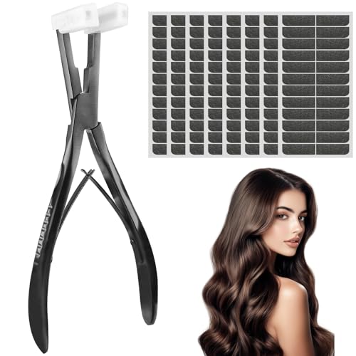 Haarverlängerungs Kit, Tape In Haarverlängerungen Zange und 96 Stück Tape, Haarverlängerungs Zangen Echthaarverlängerungen Styling Tool Haarverlängerung für Salon professionelle Installation