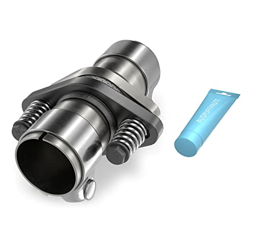 Universal Reparatur Flanschset Ø45 50 55 60 65 mm Auspuff Flansch, Rohrverbinder 2Loch (Ø 50 mm) inkl. Befestigungsmaterial mit Schrauben und Feder