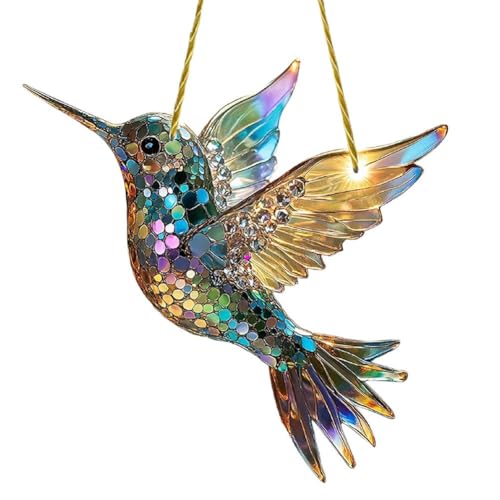 2D Kolibri-Weihnachtsbäume zum Aufhängen, bunt, Acryl, Fensterdekoration, Fensteranhänger, Veranda, Dec O7A0 für den Innenbereich für Zuhause
