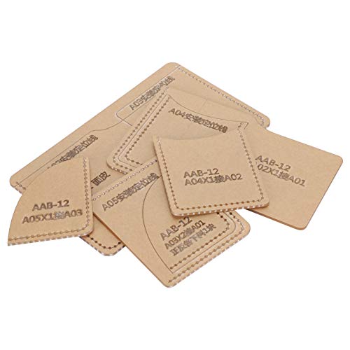 Garosa 5-teiliges Acryl Leder Schablonen Kit, kurze handgefertigte klare Schablone mit Brieftaschenmuster für DIY Lederwerkzeug