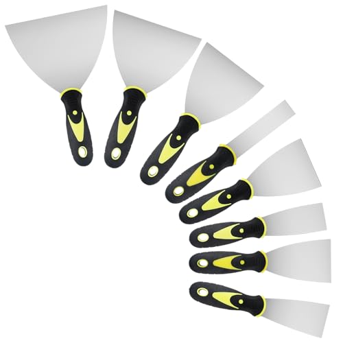8 Stücke Spachtel Set, Flächenspachtel Trockenbau Werkzeug, Edelstahl Malerspachtel mit Kunststoffgriff, Putty Messer Spachtel, Schaber Palettenmesser Kratzer(1/1.5/2/2.5/3/4/5/6 Zoll;)