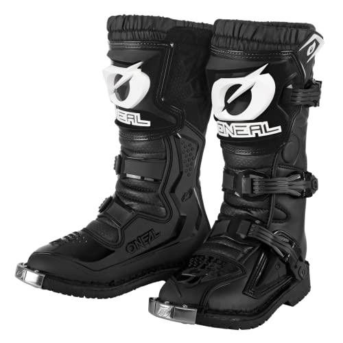 O'NEAL | Motocross-Stiefel | Kinder | Enduro Motorrad | Komfort durch Air-Mesh-Innenleben, vier Verschlussschnallen, hochwertiges Synthetik-Material | Boots Rider Pro Youth | Schwarz | Größe 12/31