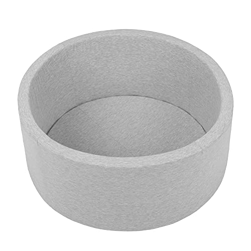 SELONIS Bällebad Bällepool Für Baby Kinder 70X30cm/Keine Bälle Rund, Hellgrau: Weiß/Grau/Minze