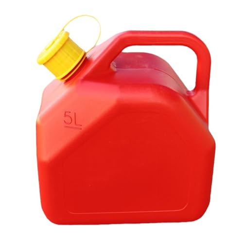 Yuecoom Benzinkanister 5 L 1,3 Gallonen, Tragbarer Kraftstoff-Caddy Roter Tragbarer Benzinbehälter Mit Auslassrohr Zum Betanken von Rasenmäher-Kettensägen-Motorrädern
