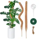 2 Stück Moosstab für Monstera, 60cm Monstera Rankhilfe mit Pflanzen Zubehör, Moosstab Monstera, Handgefertigte Kokosstab Monstera Moss Pole für Indoor Pflanzen