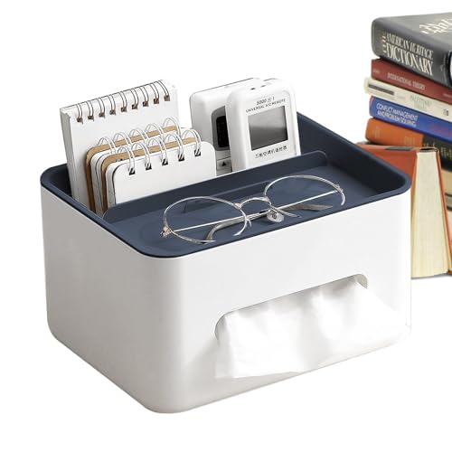 Desk Tissue Box Halter | Rechteckige Serviettenspender Box Mit Fernhalter Mobiltelefonhalter, Hausaufbewahrungsschachtel Für Schlafzimmer Organisieren S College Schlafsaal Wohnzimmer Wohnung Apartment