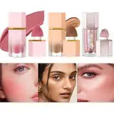 Beauty Searcher 3PCS Flüssigkeit Kontur & Highlighter & Rouge Makeup Set, Lang anhaltende leichte aufbaubare Creme Rouge Highlighters Konturierung Bronzer, Built-in Schwamm Spitze Gesicht Make-up-Set
