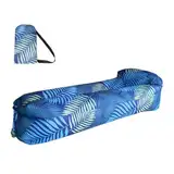 Hiseng Aufblasbares Sofa, Tragbares Luftsofa Luftsack Wasserdichtes Air Lounger Aufblasbare Luft Sofa Couch für Strand Camping Reisen Park Musikfestivals Outdoor -Feder Pflanze (Blau,240x70cm)