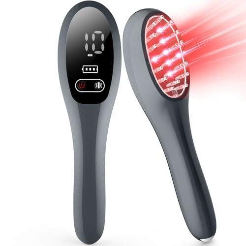iKeener Laser Kamm für Haarwachstum Beschleunigen, FDA Genehmigt 650nm Rotlicht Therapie Bürste mit Laserdioden gegen Haarausfall, Natürlich Haarausfallbehandlung für Frauen und Männer