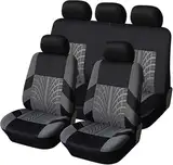 LEMAS Auto Sitzbezüge Sets für Isuzu D-Max (2022 2023 2024 2025), 5 Sitzer Allwetter Atmungsaktiv Autositz Schonbezug Innenraum Zubehör,C-Grey