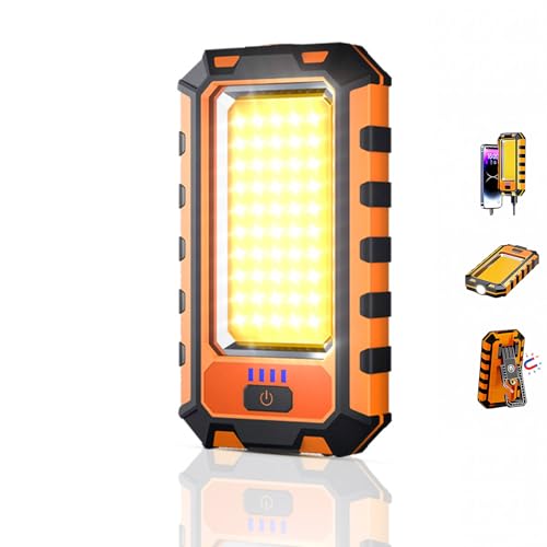 SuperFire Arbeitsleuchte LED Akku,Taschenlampe Werkstatt Werkzeug Handlampe Wiederaufladbares mit Magnet &Haken,COB,Geschenke für Männer,Inspektionslampe,Campinglampe,für Auto Reparatur,Notfall