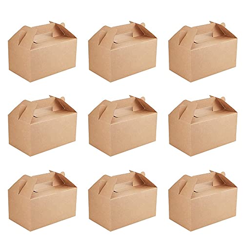 Bhina 10 Stück Verpackung Karton Box,Kraftpapier Faltschachtel,Geschenkschachtel Papier,Geschenkboxen,Geeignet für Geeignet für Kuchen,Kekse,Pizza,Brathähnchen,Verpackungsboxen Zum