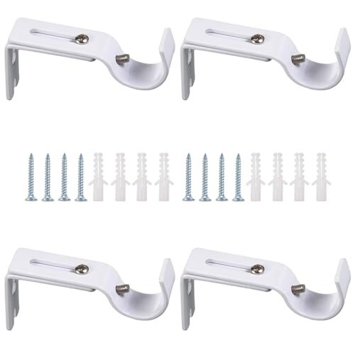 Gardinenstange Halterung Verstellbare, 4 Stück Verstellbare Wandhalterung, Gardinenstangen Halter, Gardinenstangenhalter, mit Schrauben, für Hause Büro, Schrank, Badezimmer