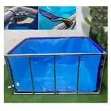 Rygcrud Große Oberirdische Teiche Für Fische, Aquarienbecken Mit Transparentem Fenster, PVC-Leinwandauskleidung Mit Stahlrahmen, Haltetank Für Koi-Zucht, Einfach Einzurichten(200x100x71cm)
