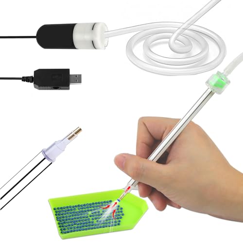 E-Painter Diamant Painting Stift, Diamond Painting Stift Elektrisch, Vakuum Diamond Paint Stift, Diamantmalerei Zubehör, Diamond Paint Zubehör mit Ablagefach, Langlebig und Stabil