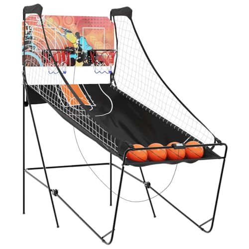 vidaXL Arcade-Basketballspiel mit 4 Bällen für 2 Spieler, Arcade-Basketballautomat, Basketball Schießmaschine, Indoor-Basketballspiel