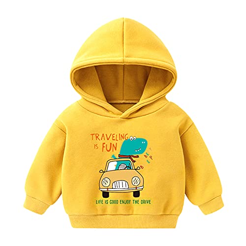 Generisch Manga Sweatshirt Mädchen Sweatshirt Mädchen Pullover Hoodie Tops Baby Mädchen Tops Dicke Pullover Mädchen (Yellow, 3-4 Years)