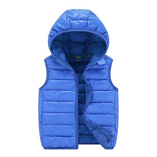 Leichte Jungen Mädchen Freien Steppweste mit Kapuze Ärmellos Winter Solide Mäntel Kapuzenjacke Weste Oberbekleidung Outfits Kleidung Weste Winddichte Jacke Reißverschluss Outwear