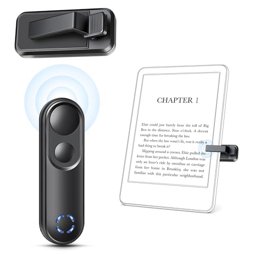 Smanu RF Fernbedienung Seitenwender für Kindle Paperwhite Oasis Scribe Kobo,Page Turner Kindle Zubehör für iPhone, iPad, Android-Tablets, Romane lesen, Kamera-Videoaufzeichnung und Auslöser-Selfie