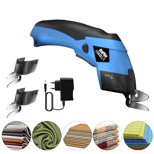 Elektrische Schere mit 2.0Ah Batterie und Ladegerät, 3.6V Stoff-und Kartonschneider, Multi-Cutter Wiederaufladbar, Akkuschere Elektrische Stoffschere für Karton Leder Teppich PVC