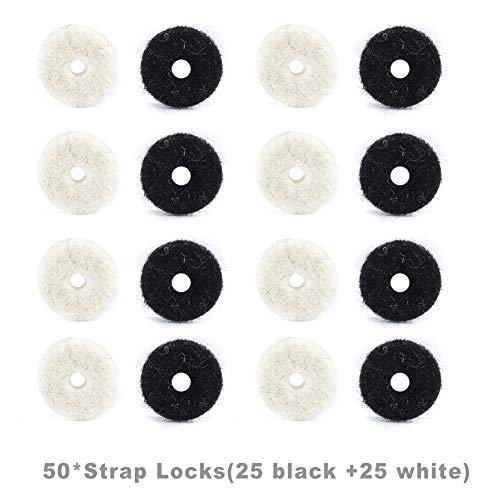Zerodis Schutzverriegelungsgürtel - Accessoires von Resistenten und Praktischen Musikinstrumenten für Gitarre, Bass und Holzverkäufer - in Hochwertiger Künstlicher Wolle - Schwarz und Weiß - Paket 50