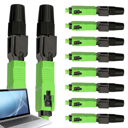 SC/APC Glasfaser-Schnellstecker – 10 Stück, Werkzeuglose Montage, Singlemode 9/125 Μm, Hochwertige Keramikferrule, Ideal Für FTTH, Heimnetzwerke, Rechenzentren, Professionelle Anwendungen, Zuverlässig