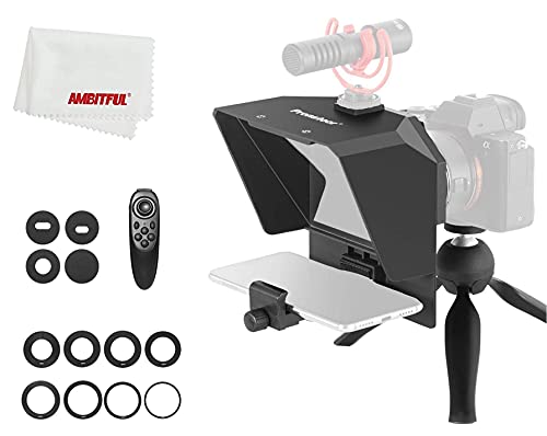 AMBITFUL Teleprompter Kit Portable Inscriber Handy Teleprompter Artefakt Video mit Fernbedienung für Handy und DSLR Aufnahme (Teleprompter)
