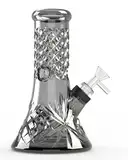NOBLE HOOKAH Bong Glasbong 20,5cm hoch 960g 42mm Durchmesser am Mundstück 18,8er Schliff und Chillum, Glaspfeife zum Räuchern von Wasserpfeifen, Schwarz