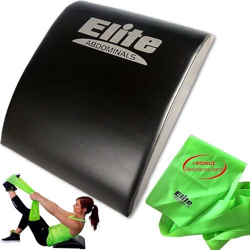 Elite Sportz Ab Mat mit Widerstandsband, dichte Schaumstoffmatte für Bauch, Rutschfester, gebogener Core-Trainer für Sit-ups, Crunches & Rückenstütze, perfekt für Zuhause & Fitnessstudio