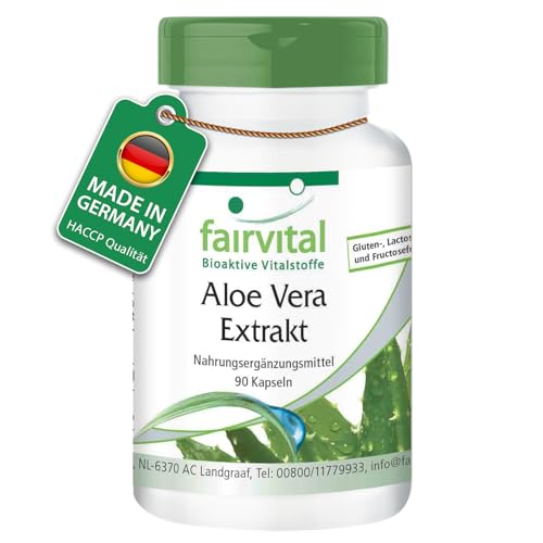 Fairvital | Aloe Vera Kapseln - 90 Kapseln - VEGAN - Aloe-Vera Barbadensis Miller