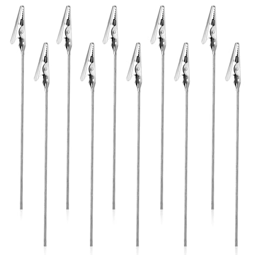 Metalldraht Krokodilklemmen, 50 Stück Langschwänzige Memo Clip Tischnummernhalter DIY Handwerk Draht Klammern Fotohalter Zettelclips Büroklammer für Hochzeit Geburtstag Party Tischdeko DIY