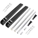 Kleidungsbügel Retractable Klappständer Platz sparende Wand für Balkon Schlafzimmer Badezimmer Büroflächen Aluminium Silber schwarz 120 cm (Schwarz)