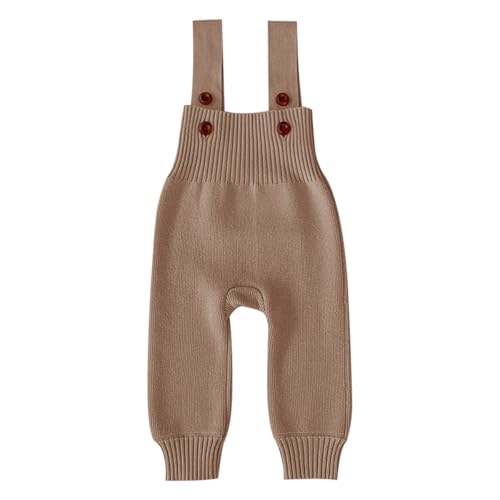 ACMEDE 3 Monate-3 Jahre Baby Jungen Mädchen Gestrickt Latzhose Baby Ärmellose Strampler Gestrickt Overall Jumpsuit Gr. 62/68/74/80/86/92 Kleinkind Lange Hose mit Hosenträger Trägerhose