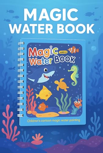 Magische Wassermalbücher für Kinder in 4 verschiedenen Variationen zum wiederverwerten