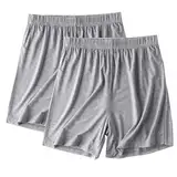 Keepink Damen-Schlafanzug-Shorts, elastische Taille, Boxershorts, super weich, bequem, Schlafshorts, solide Loungehose für Yoga, Fitnessstudio, Laufen, Sommer-Pyjama-Shorts für Damen, Nachtwäsche, 3 x
