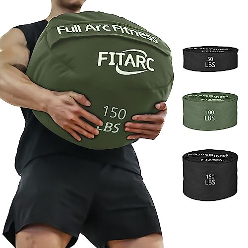 Fitarc Sandsack Workout-Tasche, Sandsäcke für Kraftsport, Sandsack für Fitness und Krafttraining, Cross-Training & Bewegung, Workouts-Ausrüstung Sand Nicht enthalten (Grün, 68 kg)