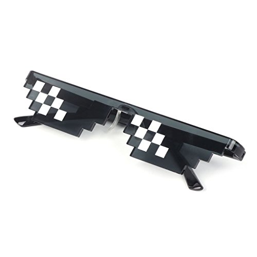 Premium-Qualität Thug Life Pixelated Sonnenbrille, Neuheit Unisex Mosaik Brille Party Deal mit ihm MLG Shades Toy 8-Bit