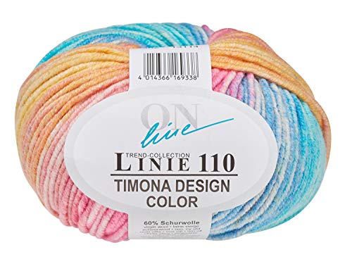 Online Wolle Trend-Collection Linie 110 Timona Design Color 50g Garn 60% Schurwolle Strickgarn Häckelgarn Farbe 302