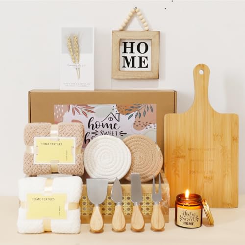 Einzugsgeschenke - Bambus Schneidebrett, Einzugsgeschenke Haus/Wohnung, Geschenkideen zum Einzug,Einweihungsgeschenk-Set,Geschenk zum Einzug/Richtfest/Neues Zuhause