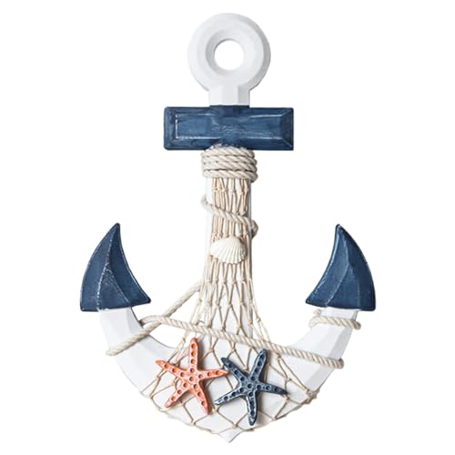 Holz Anker Dekoration, Anker Holz Wand Deko, Maritime Dekoration Mediterraner Stil Anker Hängeornament für Nautische Strandrestaurants Schlafzimmer Wanddekoration Holzhandwerk