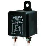 Selyse 200A 12V DC Startrelais 4-Pin Hochleistungs-Batterietrennrelais für Autos, Boote und Baufahrzeuge - EIN/AUS Schalter Relais RL/180