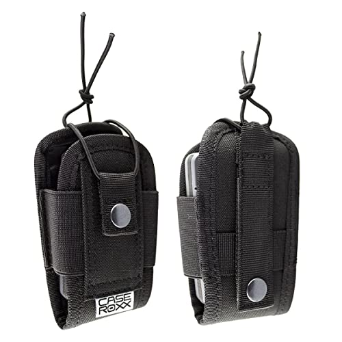 caseroxx Funkmelder-Molle Tasche kompatibel mit Motorola TPG2200 Tetra Pager, Airbus P8GR etc. [Schutz Holster mit Gürtelschlaufe und variablem Kordel-Riemenverschluss in beige]