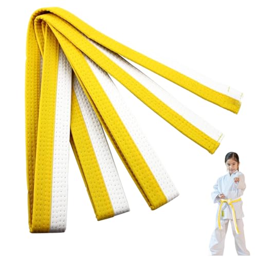 GJKLO 160cm Judoanzug kinder Judo gürtel Judo Karate Gürtel Belt Kampfkunst Karate Judo Baumwolle Taekwondo Belts Professioneller Karate Aikido Belt Kampfsportgürtel（Weiß Gelb）