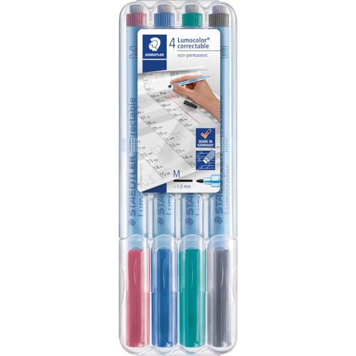 STAEDTLER Lumocolor 305M WP4-1 Folienstift, correct M STAEDTLER Box, 4 Stück