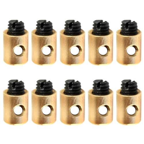 10 Stück Bremskabel Nippel Schrauben Ersatz Motorrad Lötfrei Gaszug Nippel Zubehör für Auto Motorrad Fahrrad Metall,5x6mm