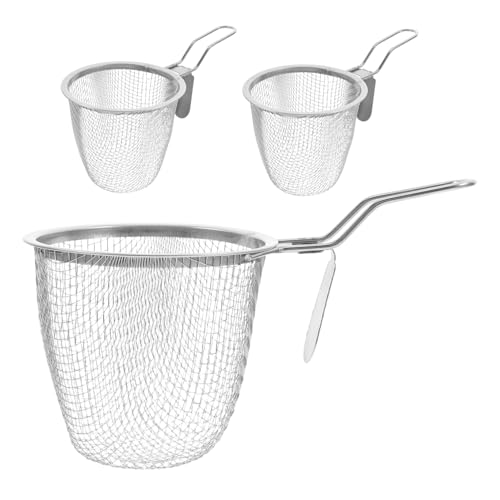 Anneome 3 Stück Besonders Für Colander Pfannensieb Ramen-sieb Siebe Feinmaschig Kleines Sieb Lebensmittelsieb Siebe Für Die Küche Nudelsieb Pastasieb Hot-pot-sieb Silver Rostfreier Stahl