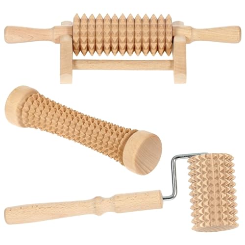 Bütic Holz Massagerollen Wellness Massage, Artikel:3er Set